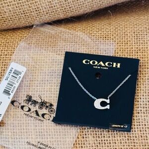 COACH Pavé Signature Necklace New in Silver